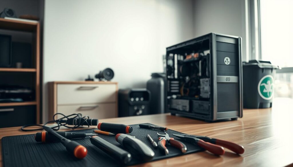 prepare computer for e-waste recycling